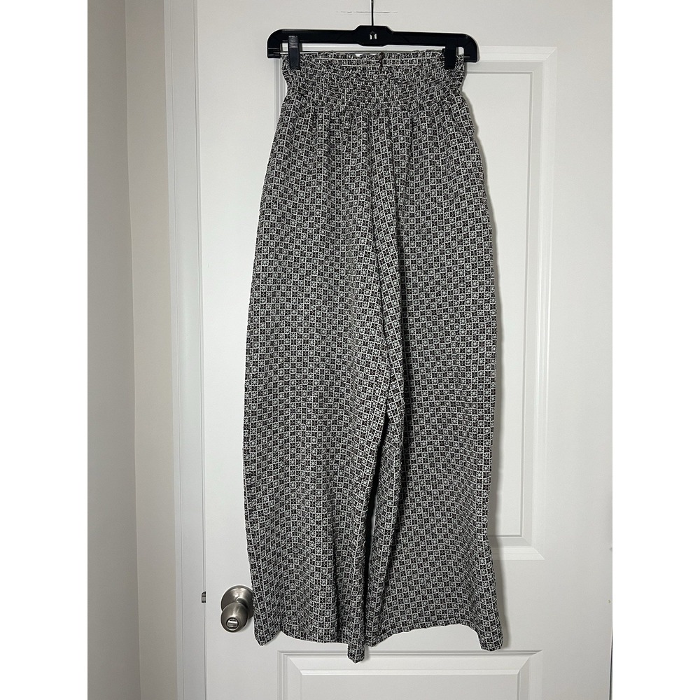 Women's Bishop‎ + Young Wide Leg Stretch Smocked Waist Pants Medium Boho Vaca